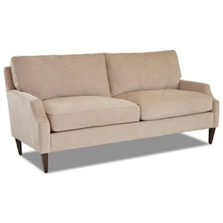 Casual 2-Over-2 Sofa with Scalloped Arms